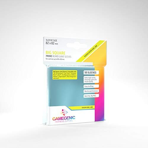 GAMEGEN!C- Prime Big Square Sized Sleeves 82 x 82 mm (50), Clear Colour (GGS1004