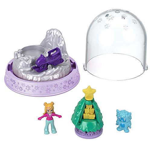 Mattel Polly Pocket Snow Scene Snowmobile Ornament Mini Playset