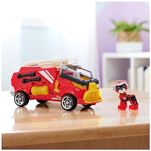 Paw Patrol: The Mighty Movie, Fire Truck Toy with Marshall Mighty Pups Action Figure