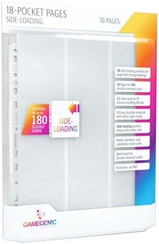 Gamegenic Sideloading 18-Pocket Pages 10 pcs pack White