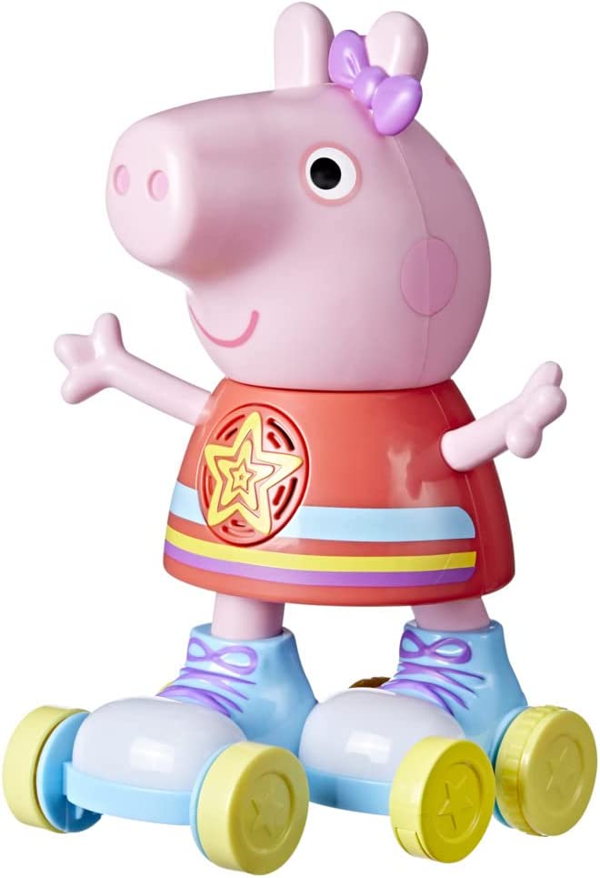 Peppa Pig Roller Disco Peppa Toy with Pull-and-Go Action; 28-cm Tall with Lights