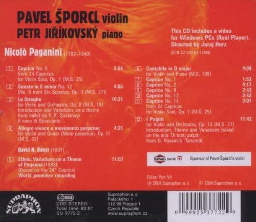 Pavel Sporcl - Nicolo Paganini: Perpetual Motion [Audio CD]