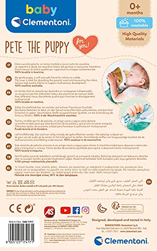 Clementoni Perrito+ Plüschtier „Pete, der Welpe“ – Weiches Sinnesspielzeug für Babys ab 0 Monaten 3