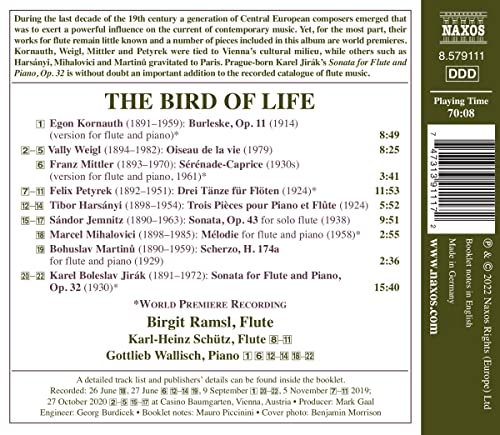 The Bird of Life - Late Romantic Flute Treasures [Birgit Ramsl-Gaal; Gottlieb Wa [Audio CD]