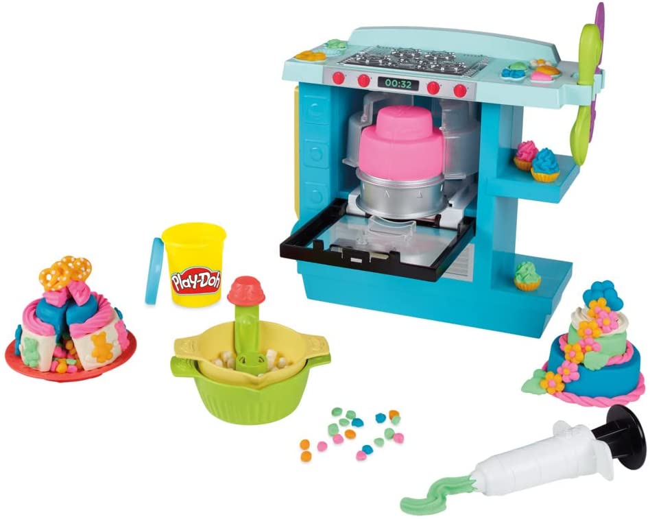 Play-Doh Kitchen Creations Rising Cake Oven Playset for Kids 3 Years and Up with 5 Cans, Non-Toxic