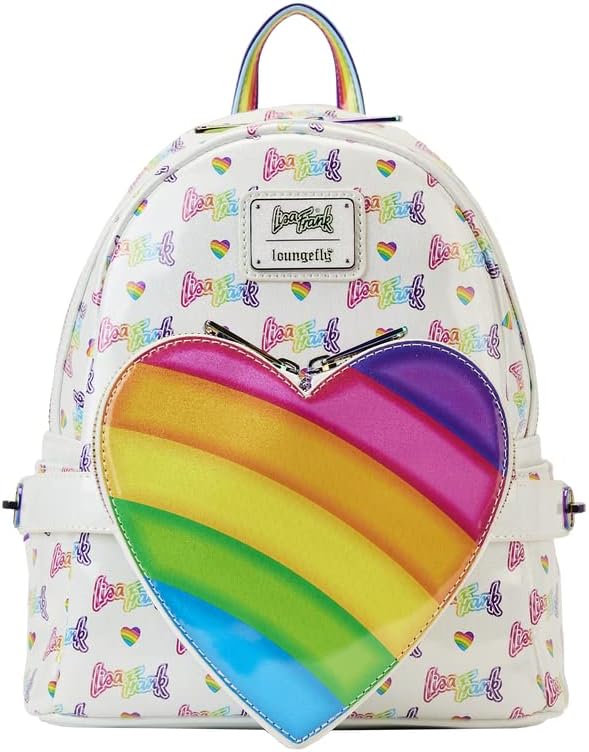 Loungefly Lisa Frank Logo Heart Rainbow Mini Backpack