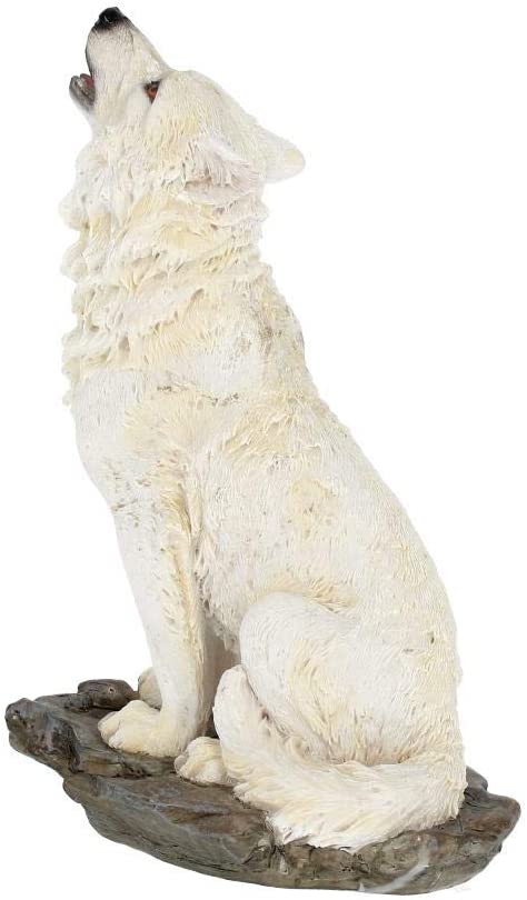 Nemesis Now Storms Cry - Howling White Wolf Resin Figurine (H2521G6)