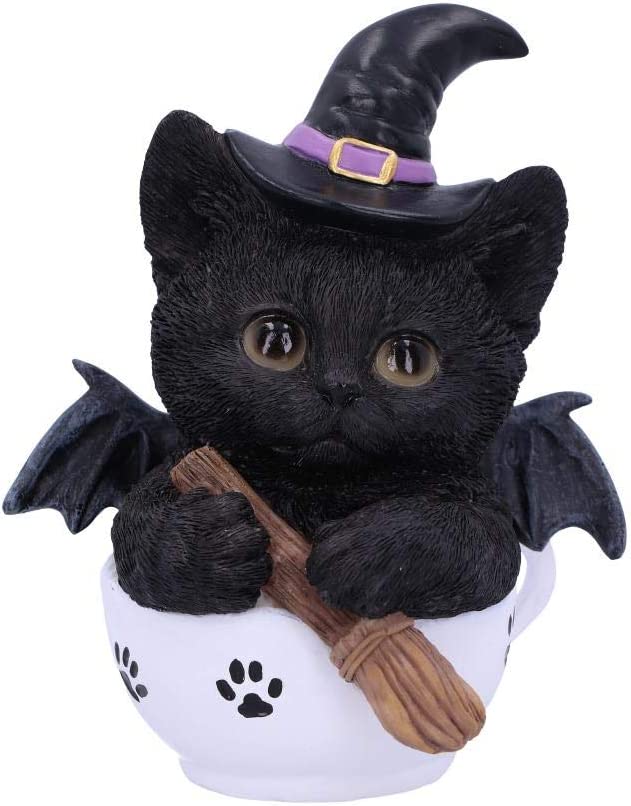 Nemesis Now Kit-teacup - Witch Cat Figurine in Teacup Polyresin Collectible