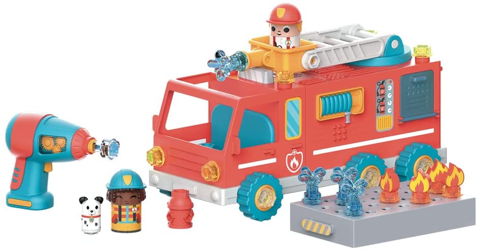 Learning Resources Design & Drill Bolt Buddies Fire Truck, Fine Motor Skills Con