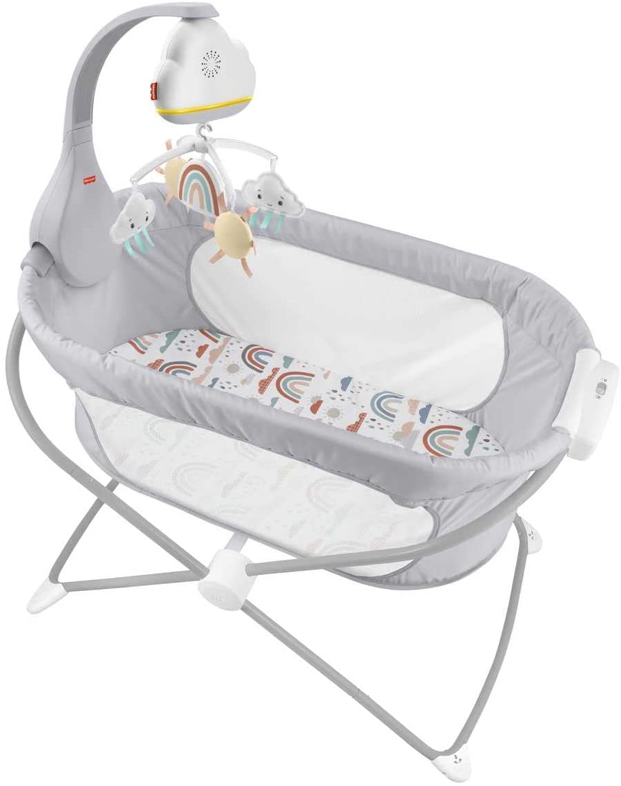 Fisher-Price Rainbow Showers Bassinet to Bedside Mobile - Soother with Nightlight & Cry Sensor 7