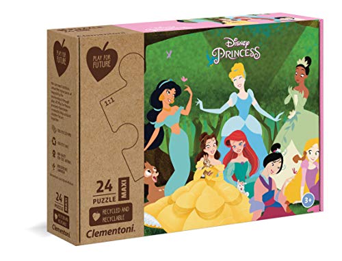 Clementoni Disney Princess 24-Piece Maxi Puzzle - 100% Recycled, Made in Italy