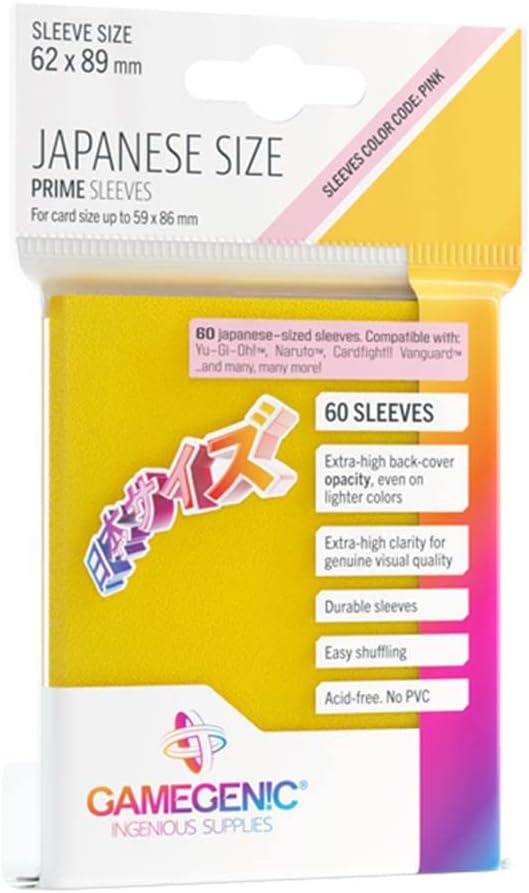 Prime Japanese Sized Sleeves Yellow - Multi-Language (Includes Spanish)