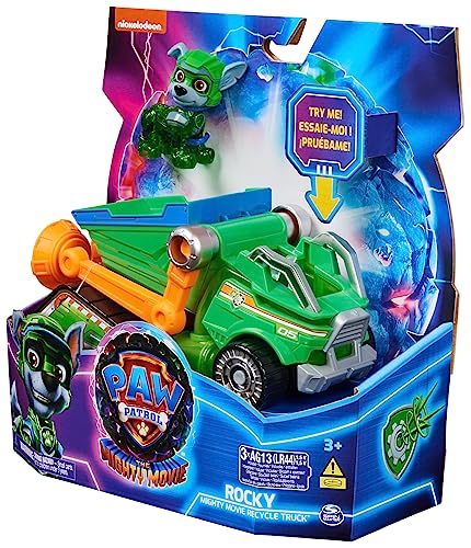 Paw Patrol: The Mighty Movie Rocky Recycling Lorry Playset - Lights, Sounds & Action Figure (6067508) 7