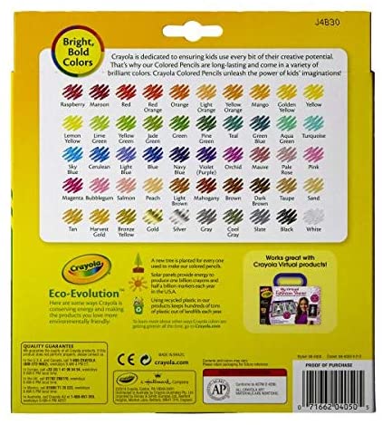 Crayola Colored Pencils - 50 per Pack - 12 Packs per case.