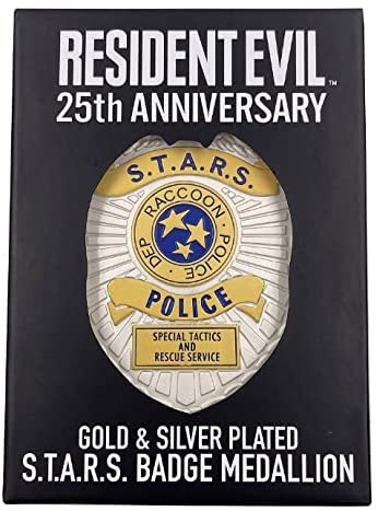 fanattik Resident Evil - Gold & Silver Plated Replica S.T.A 25th Annivesary Meda