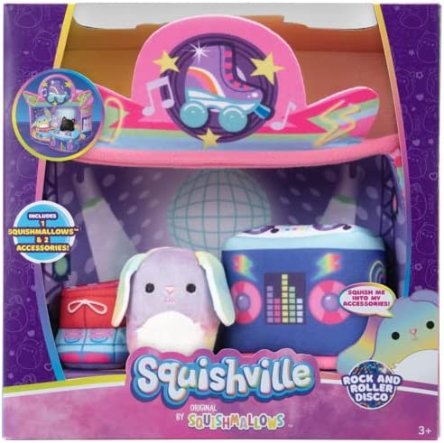 Squishville SQM0324 Deluxe Roller Disco Playscene-Include 2-Inch Plush Accessori