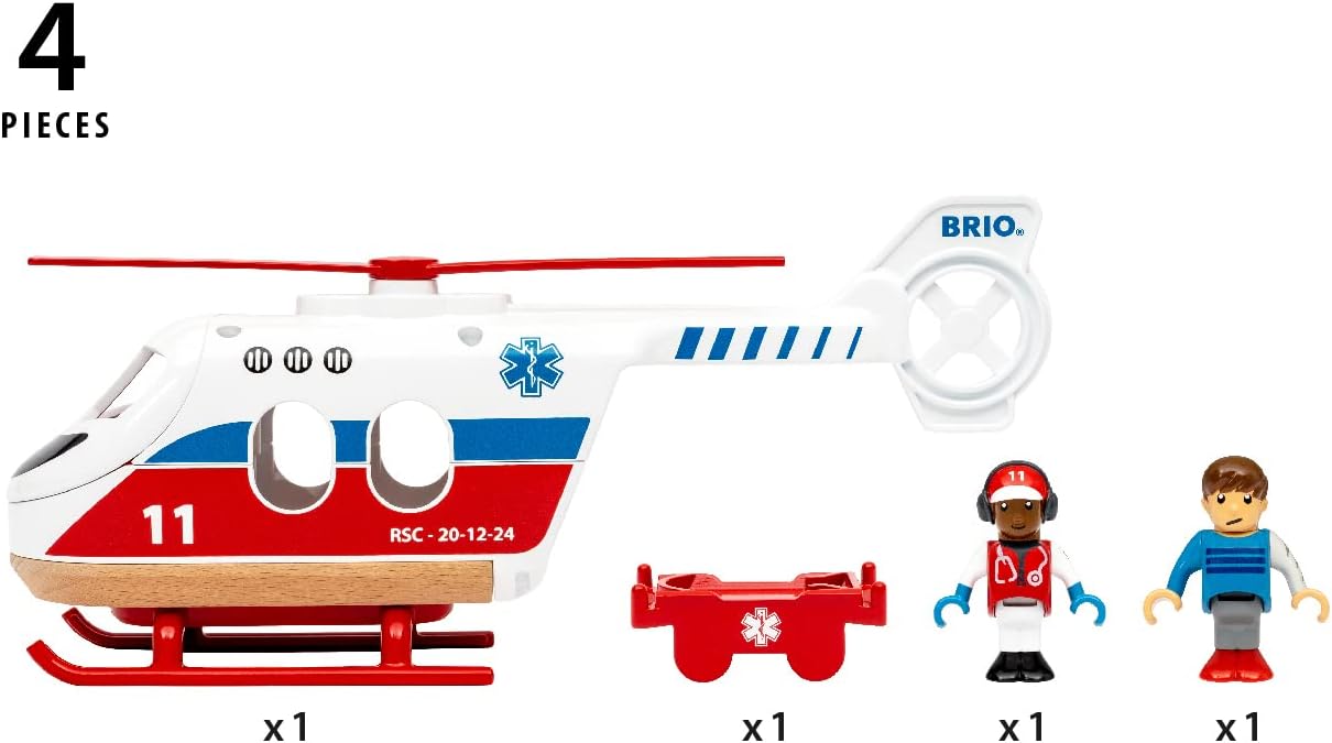 BRIO World Rescue Toy Helicopter Playset for Kids 8