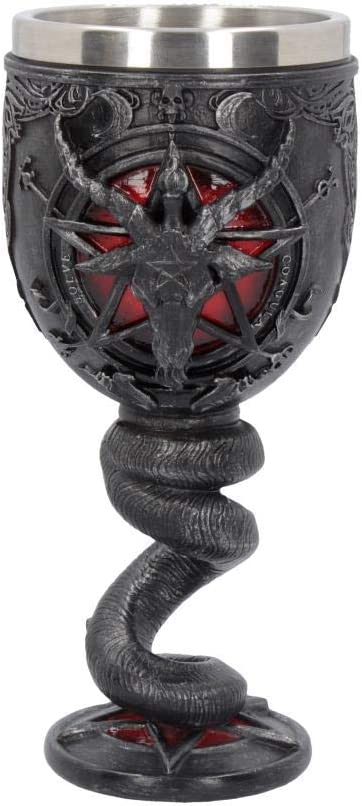 Nemesis Now Baphomet Goblet 16cm, Resin w/Stainless Steel, Black