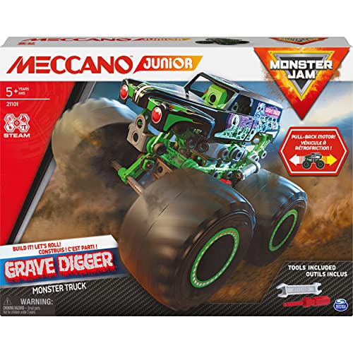 Meccano Junior, Official Monster Jam Grave Digger Monster Truck STEM Model Build