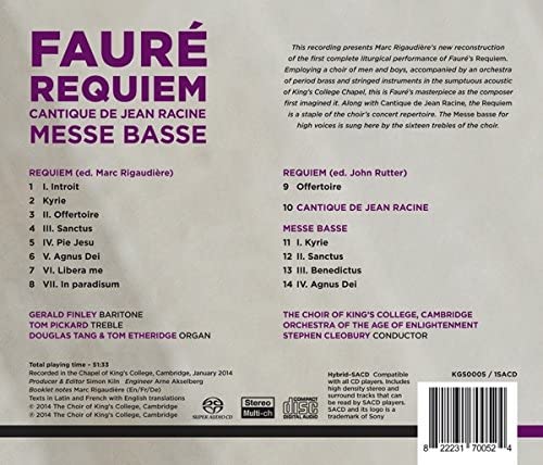 Faure: Requiem (The Choir of King's College, Cambridge) - The Choir of King's College Cambridge [Audio CD]