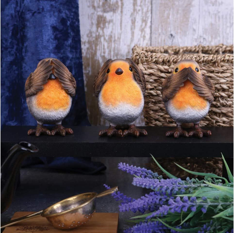 Nemesis Now Animal Collections - Three Wise Robins Figurine (E4572N9)
