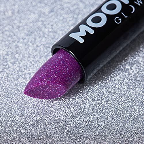 Neon UV Glitter Lipstick by Moon Glow - Orange - Bright Neon Coloured Lipstick -