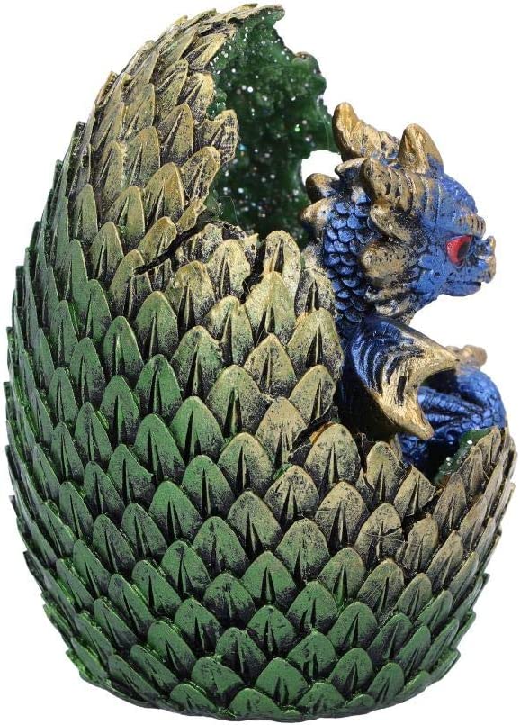 Nemesis Now U5000R0 Blue Geode Home Glittering Hatchling and Egg Figurine, Polyr