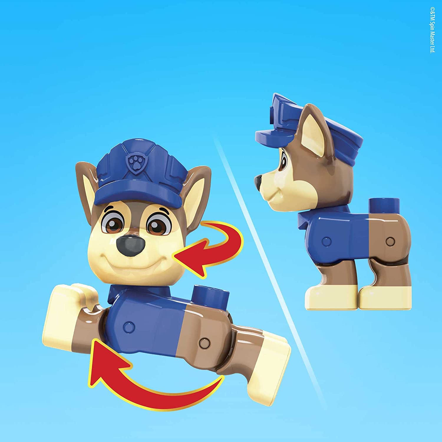 Mega Bloks PAW Patrol Chase's Police Car Building Set - 9-Piece Buildable Vehicle with Articulated Figure 7