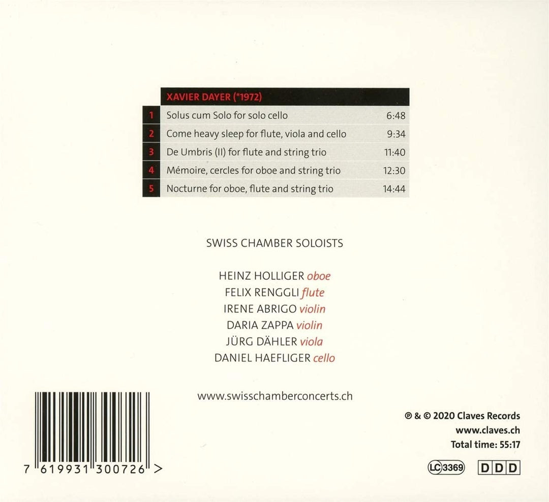 Swiss Chamber Soloists - Xavier Dayer: Chamber music [Audio CD]