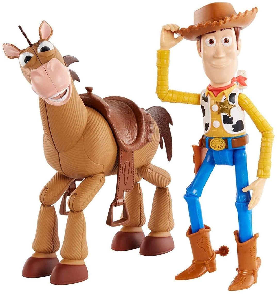 Disney GDB91 Pixar Toy Story 4 Woody and Bullseye Movie-inspired Relative-Scale for Storytelling Play, 2-figure pack