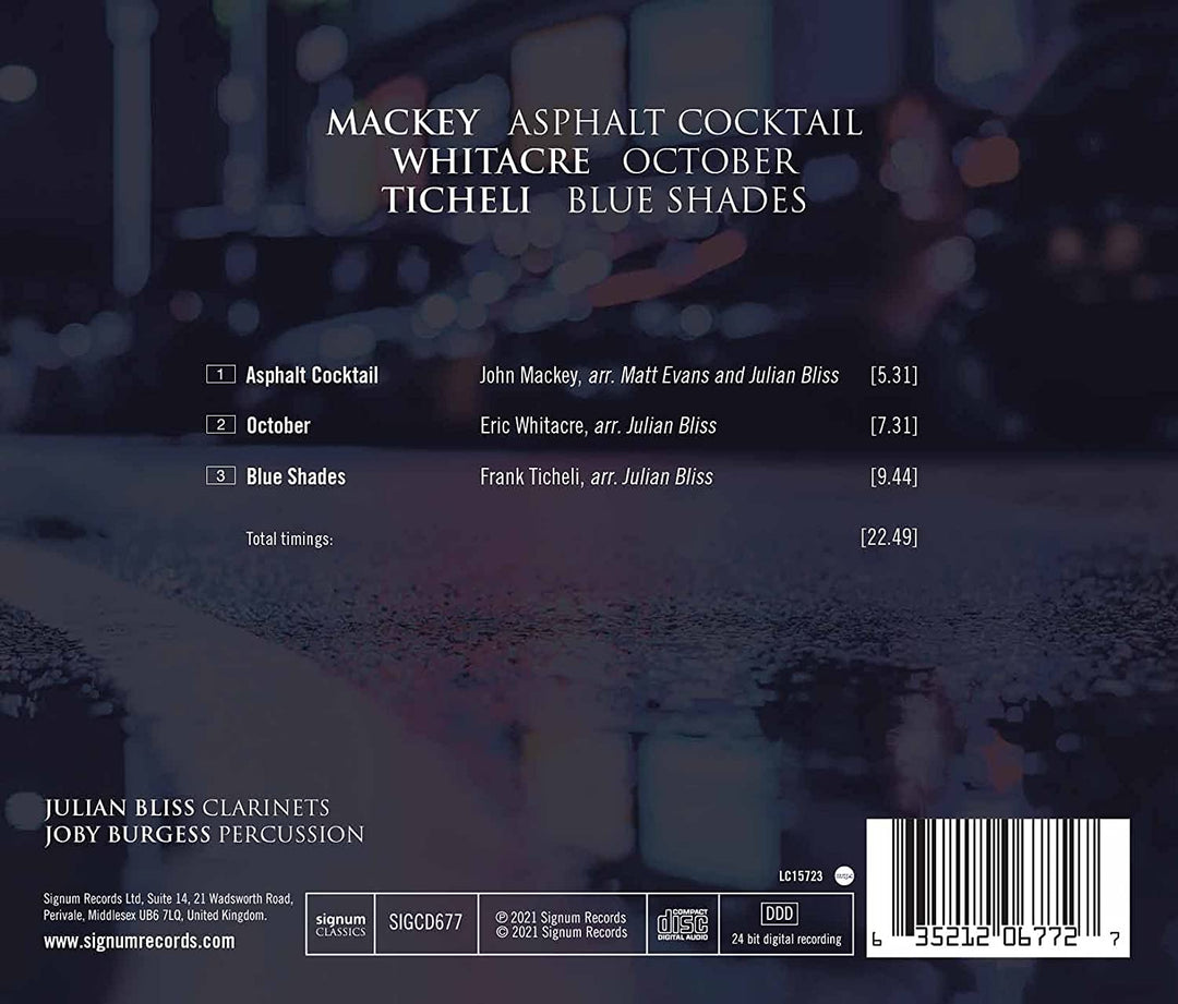 Whitacre / Burgess - Mackey: Asphalt Cocktail/Whitacre: October/Ticheli: Blue Shades [Audio CD]