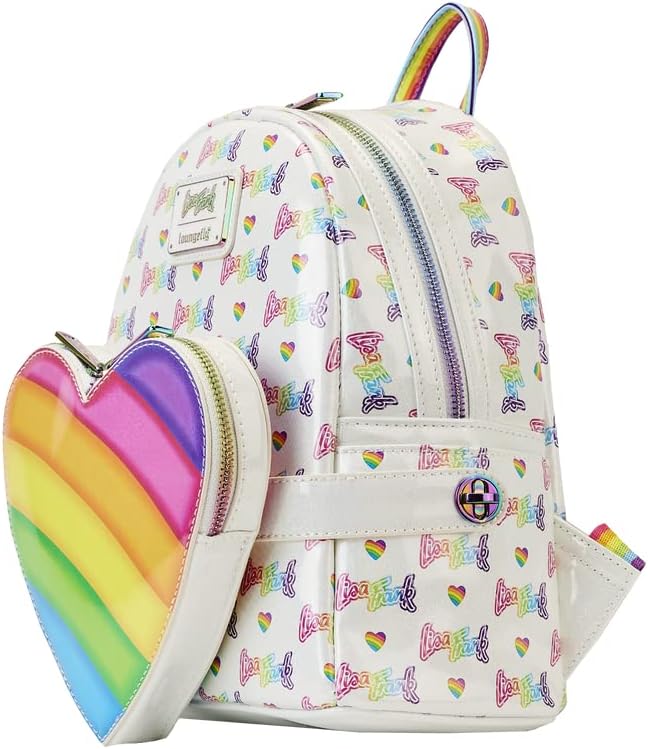 Loungefly Lisa Frank Logo Heart Rainbow Mini Backpack