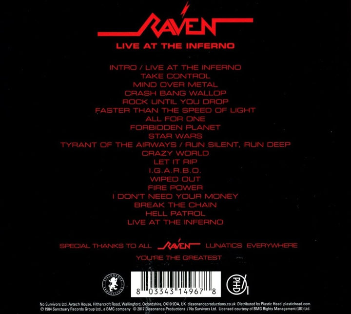 Live At The Inferno - Raven [Audio CD]