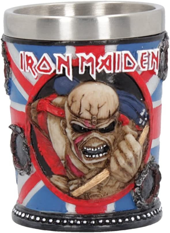 Nemesis Now B4126M8 Iron Maiden Shot Glass 7cm Blue, Resin w/Stainless Steel Insert