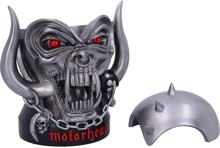 Nemesis Now B5113R0 Officially Licensed Motorhead Ace of Spades Warpig Snaggletooth Box, Polyresin, Silver, 16cm