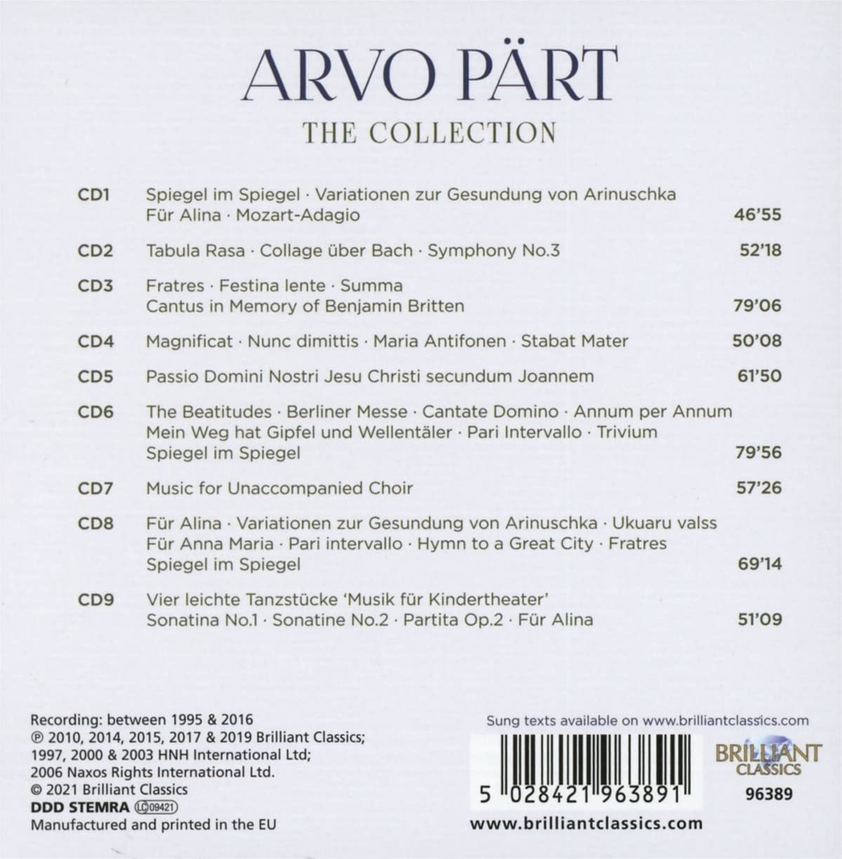 Arvo Pärt - The Collection [Audio CD] 3