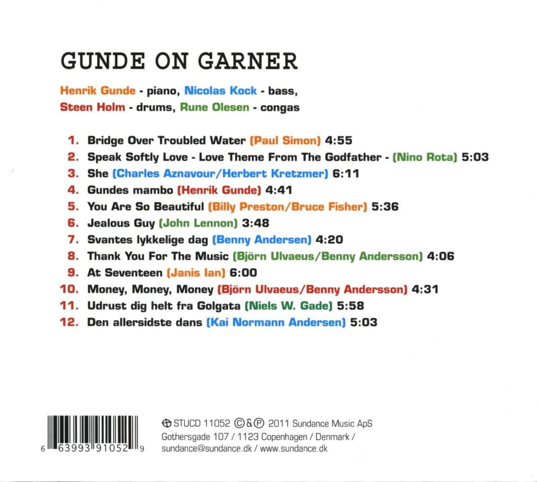 Gunde On Garner - Live At Jazzcup [Audio CD]