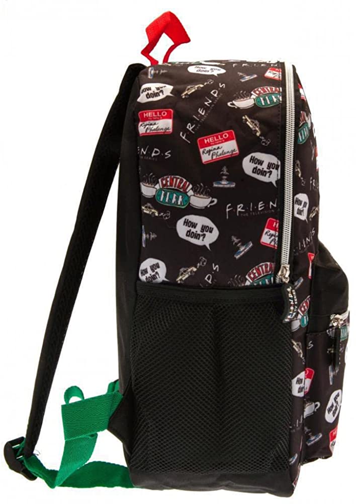 Friends Quotes AOP Black Backpack