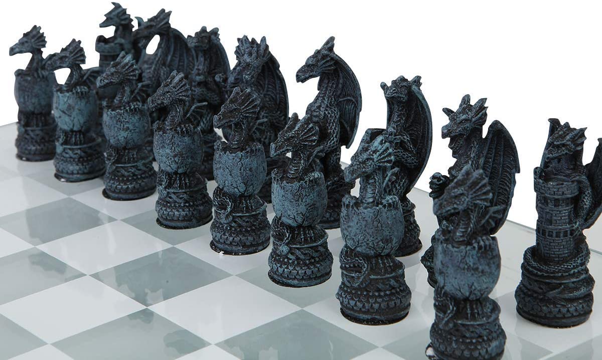 Nemesis Now Dragon-Themed Resin Chess Set 6