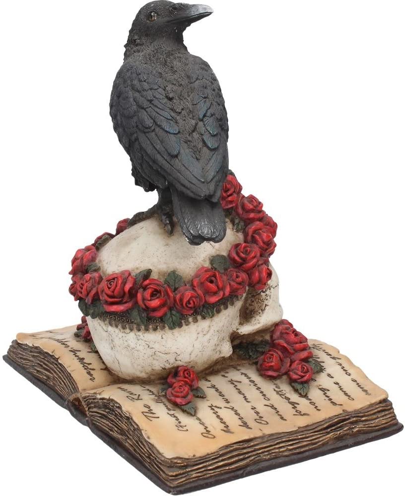 Nemesis Now Heartaches Reflection - Raven Skull Book Figurine in Black Resin 5