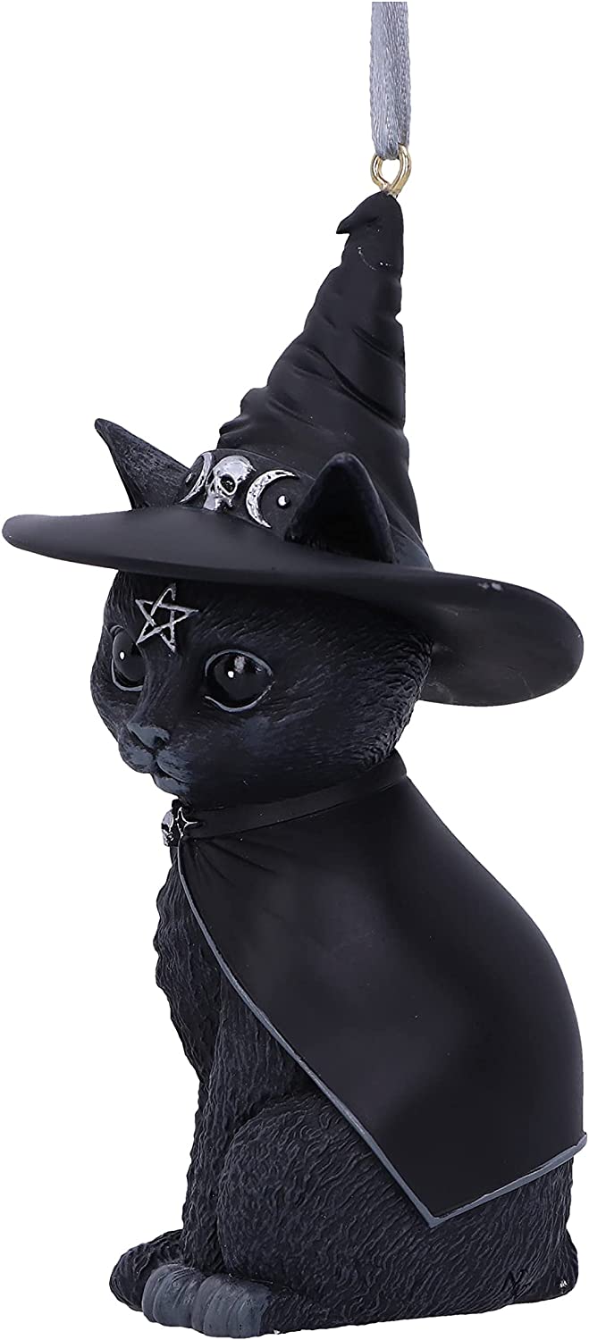 Nemesis Now Purrah Black Witch Cat Hanging Ornament Resin Decor 7