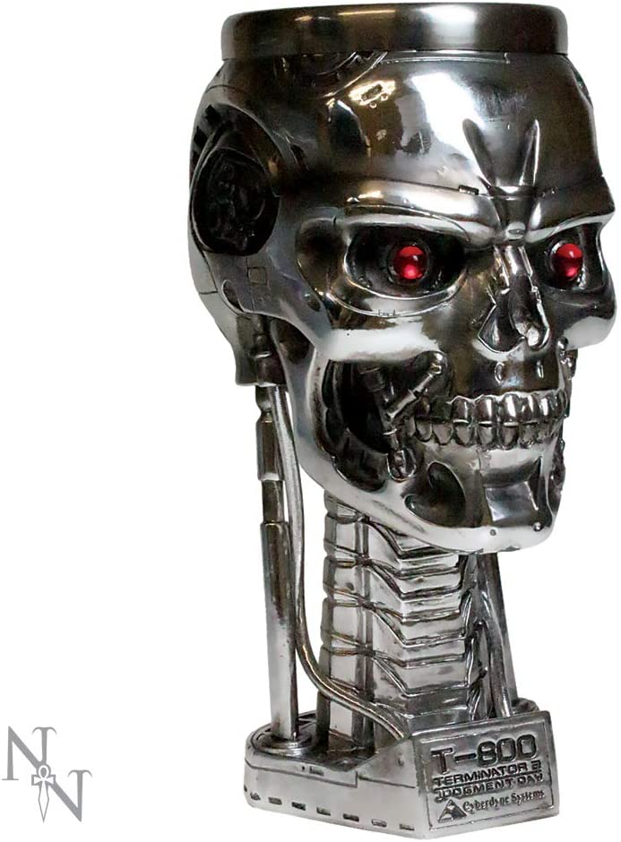 Nemesis Now Terminator Head Goblet 17cm Silver, Resin w/Stainless Steel Insert, 1 Count (Pack of 1)