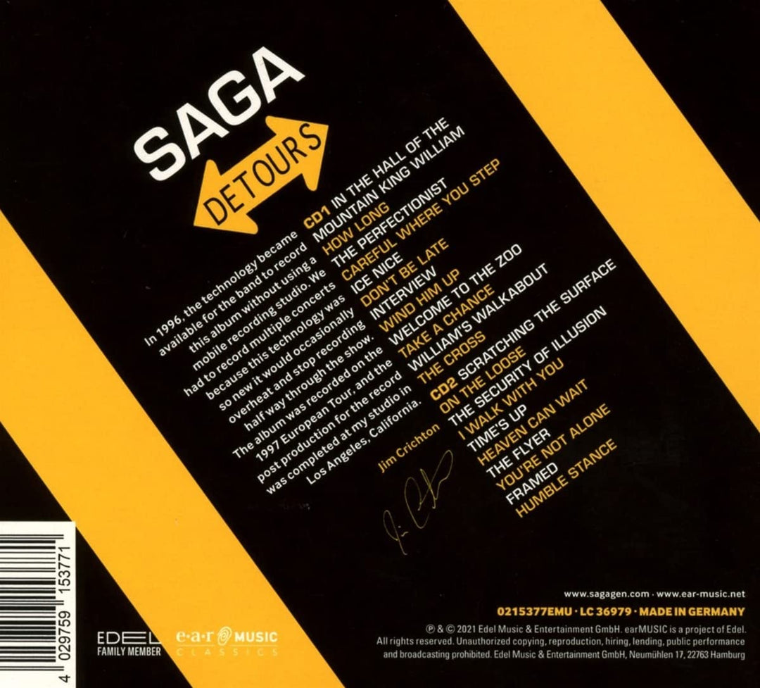 Saga - Detours (Live) [Audio CD]