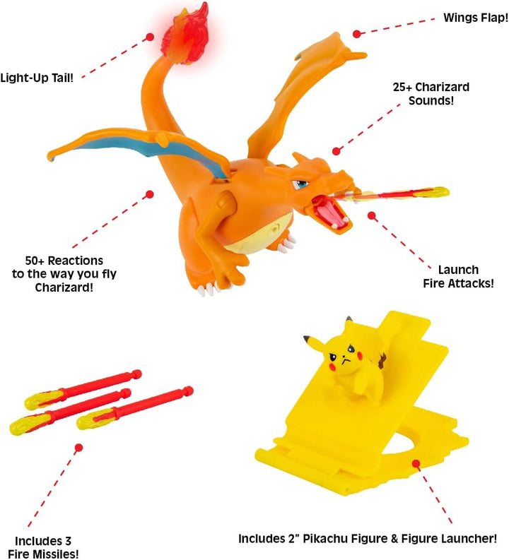 Pokemon PKW2731 Deluxe Feature Includes 6 Interactive Charizard Plus 2-inch