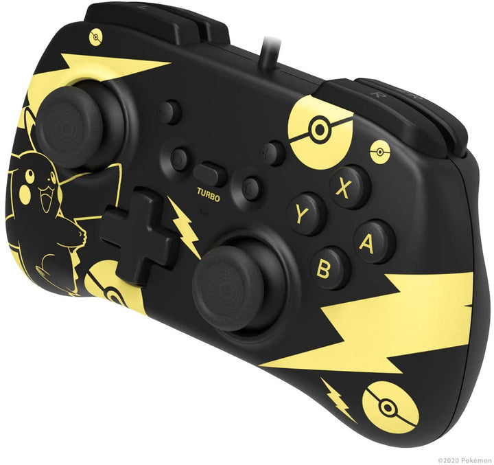 Nintendo Switch Horipad Mini Pokemon Pikachu negro y dorado