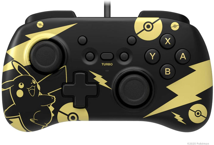 Nintendo Switch Horipad Mini Pokemon Pikachu negro y dorado