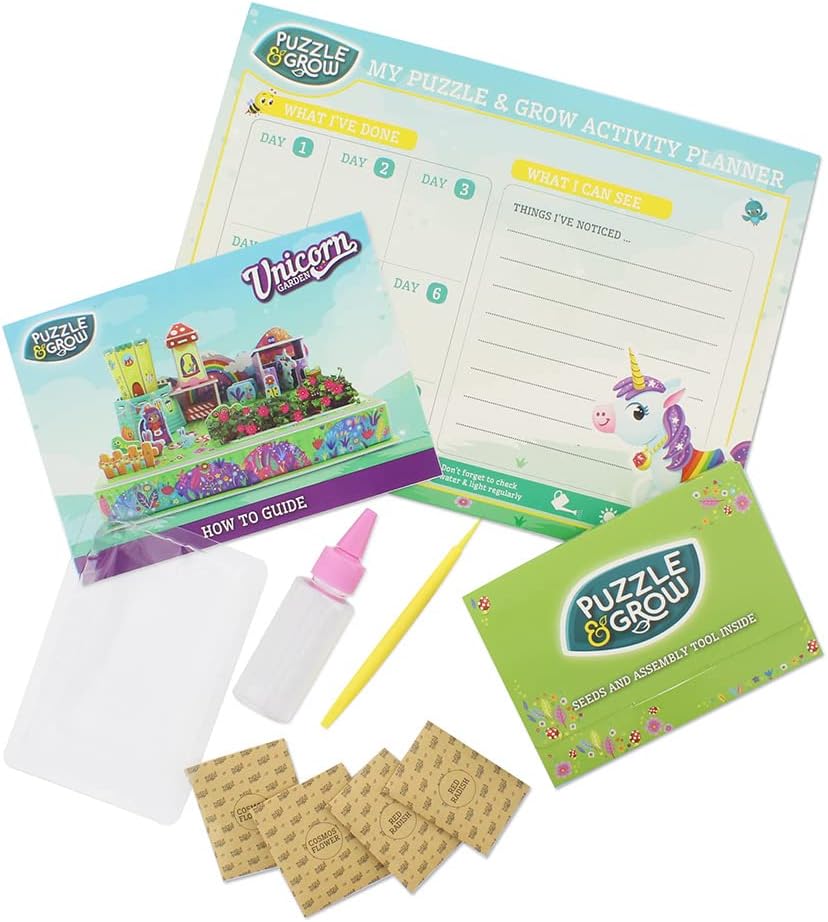 Milly & Flynn Unicorn Garden Planting Kit –?Build 3D Puzzle