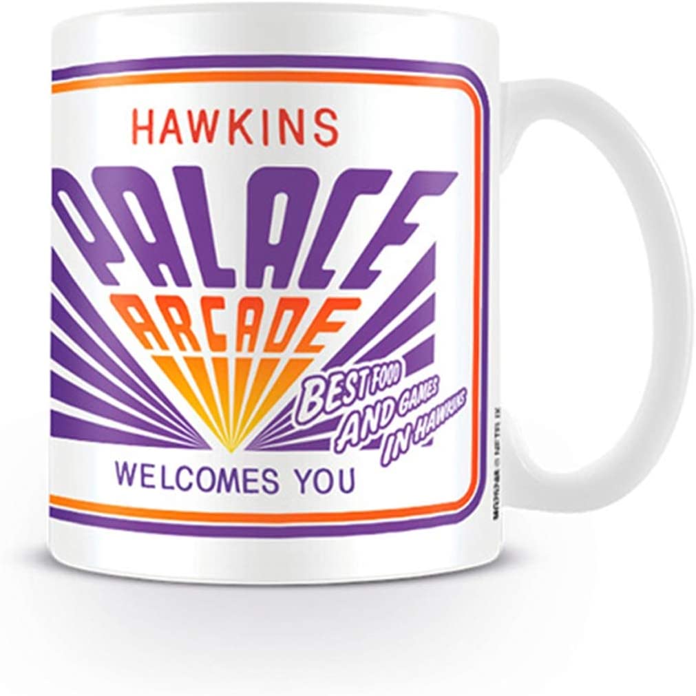 Taza de cerámica de Stranger Things con logotipo de Palace Arcade en caja de presentación - Mercancía oficial
