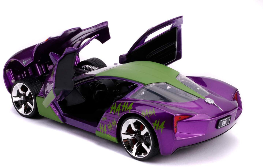 Jada 253255020 Chevrolet Joker 2009 Chevy Corvette Stingray 1:24 Scale DIE-CAST CAR, Purple, Green, White