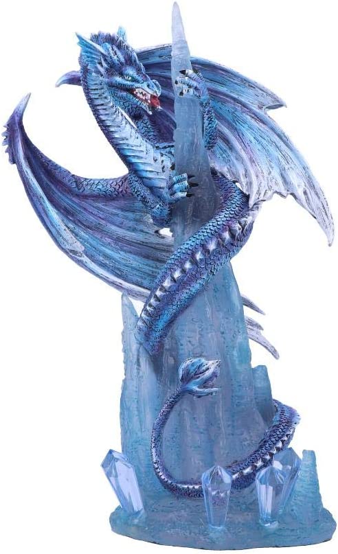 Nemesis Now Crystal Custodian Blue Ice Dragon Figurine, Polyresin, One Size